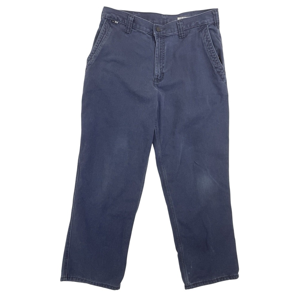 Carhartt FR Mens Navy Work Pants 32x27* Staight Leg CAT 2 371-20 Flame Resistant